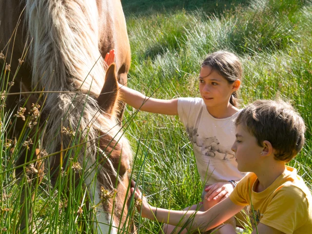 Enfants avec cheval