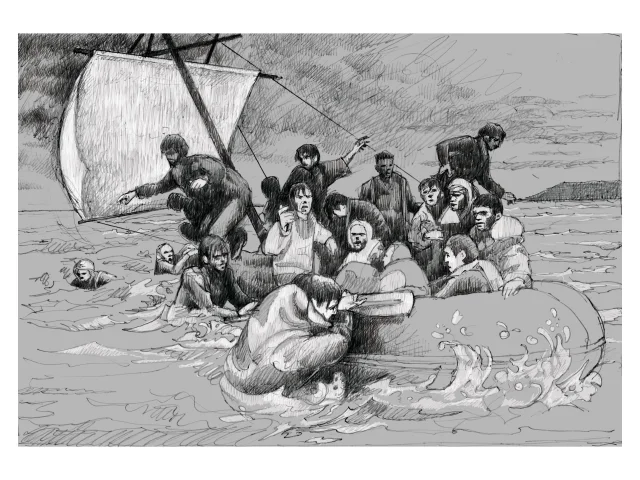 Le Radeau : tableau de la série Différence/Indifférence 2018