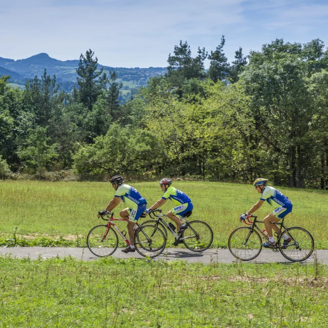 Cyclotourisme sur la voie verte à Grazac
