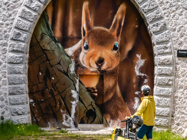 Surprise... un énorme écureuil sur la Via Fluvia